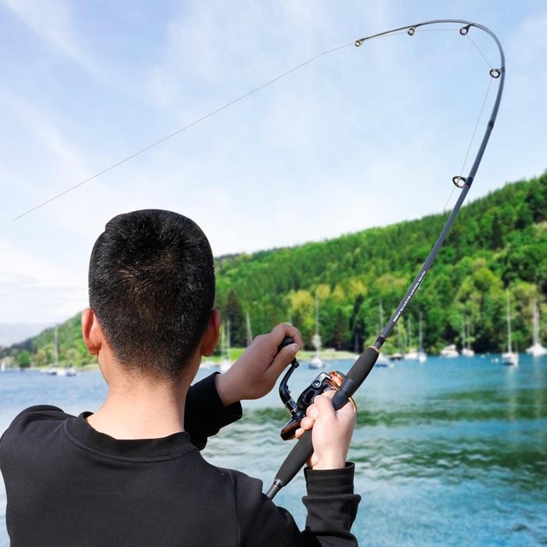 Sougayilang Joran Pancing 1.8M 2 Bagian Casting Spinning Pancingan Memancing