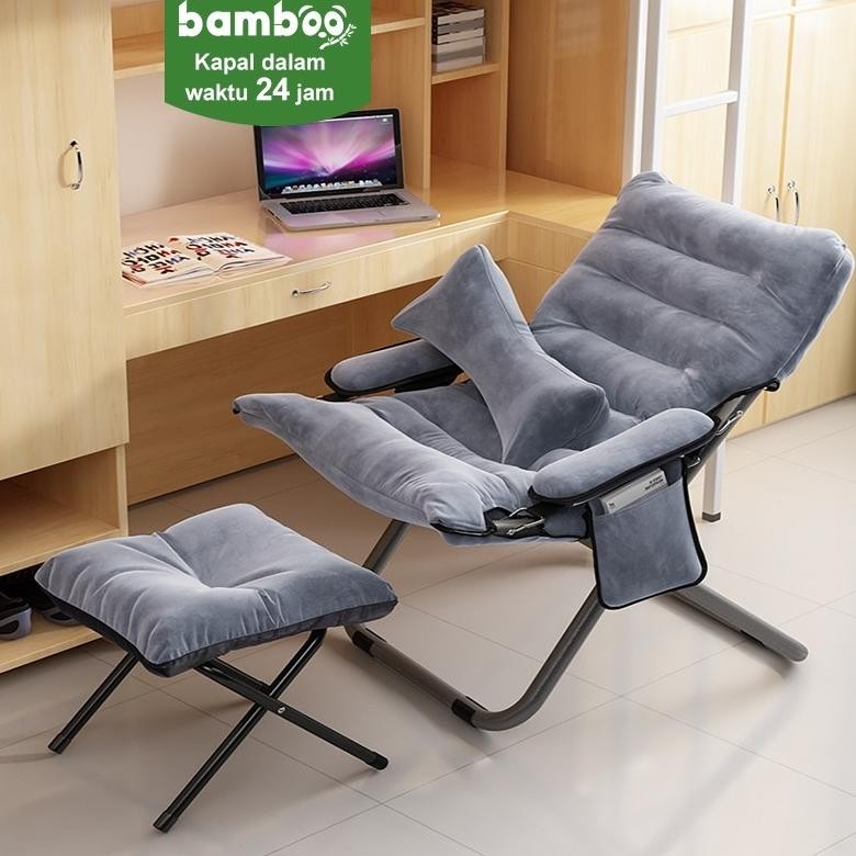 Kursi Malas Tempat Tidur Lipat Kursi Lipat Dengan Pijakan Kaki Kursi Santai Malas Portable Kursi San