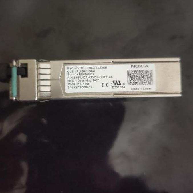 Sfp+Bidi Nokia 10 G 10 Km Single Core Single Mode (Sepasang) New Stok