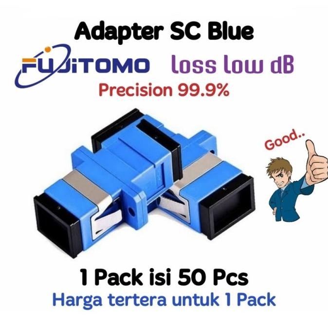 Adapter / Barrel Fiber Optic Sc Upc Fujitomo Isi 50 Pcs New Stok