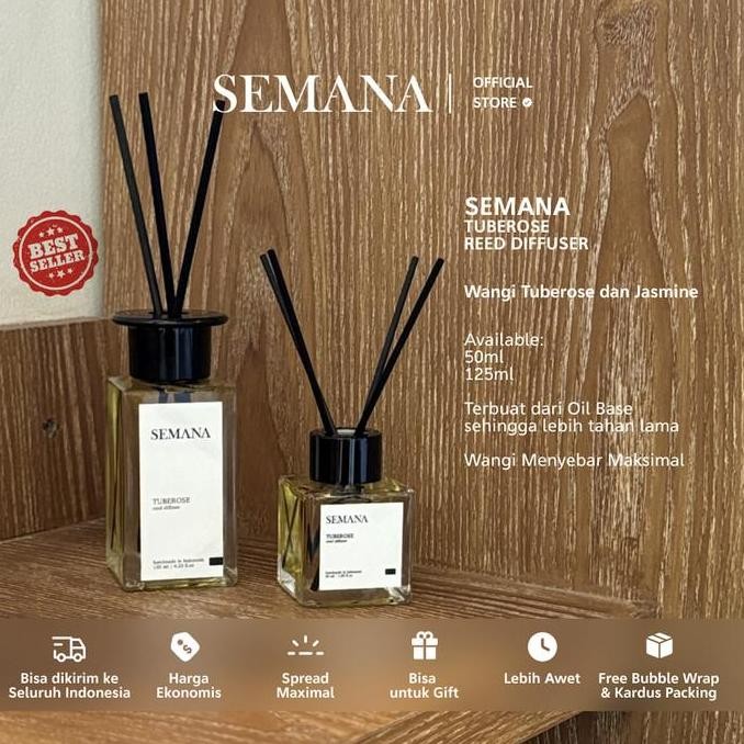 (Allthebest) Reed Diffuser Tuberose 50ml - Semana