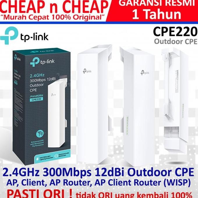 Tp-Link Cpe220 Access Point Outdoor - Tplink Cpe 220 Poe Wifi New Stok