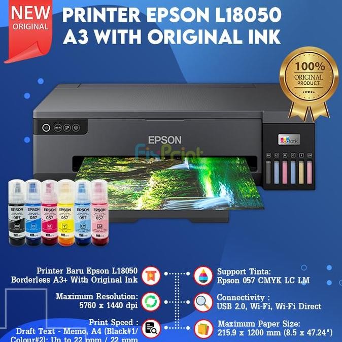 Epson Printer L1800 Print A3+ Resmi A3 Infus Suppor T Dtf Dtg New Stok