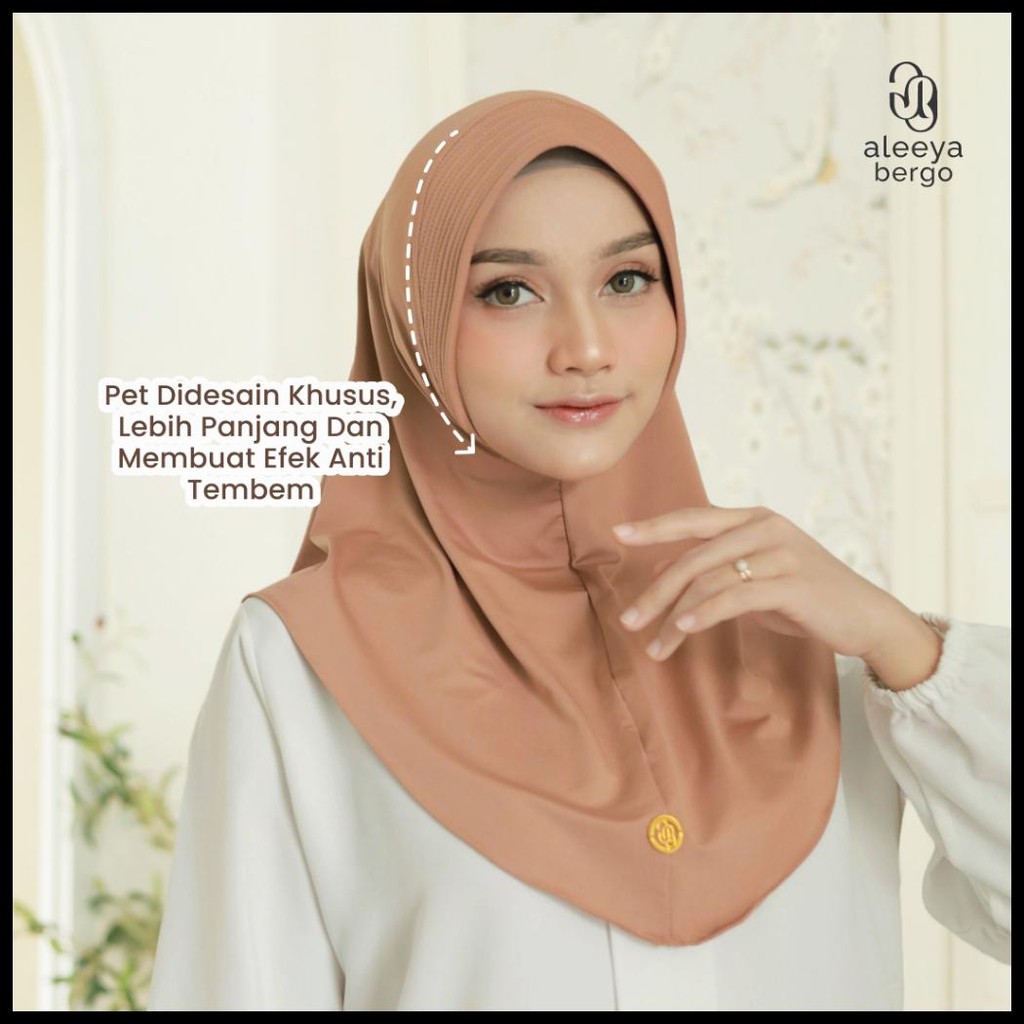 ALEEYA BERGO - KERUDUNG BERGO SIZE M PET TEBAL - JILBAB BERGO / JILBAB INSTAN / HIJAB BERGO / HIJAB 