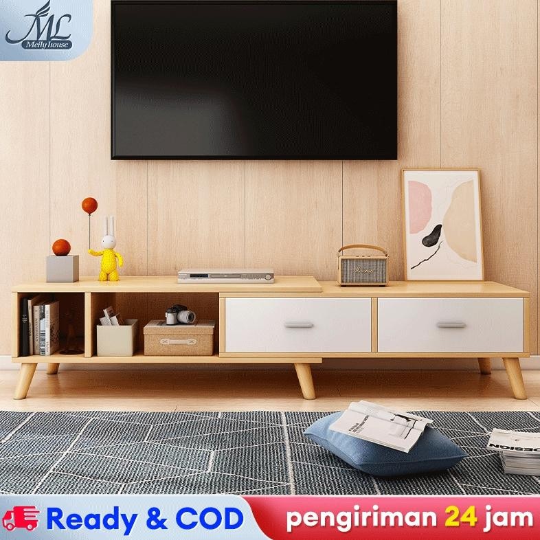 Meja TV 180CM Rak TV Minimalis Modern Meja TV Kayu Murah Lemari TV Jumbo