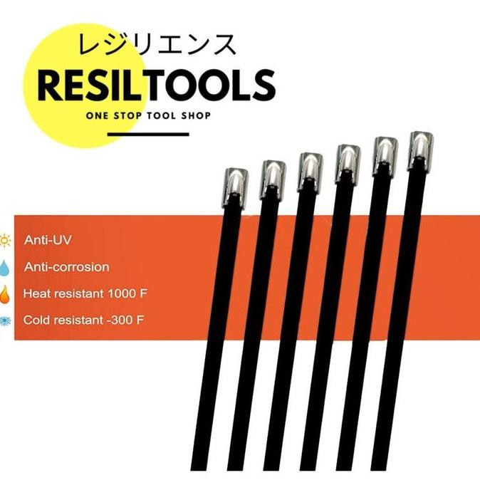 

Per100 Kabel Tie Stainless Steel Hitam 4.6 X 200 Mm Anti Karat Co