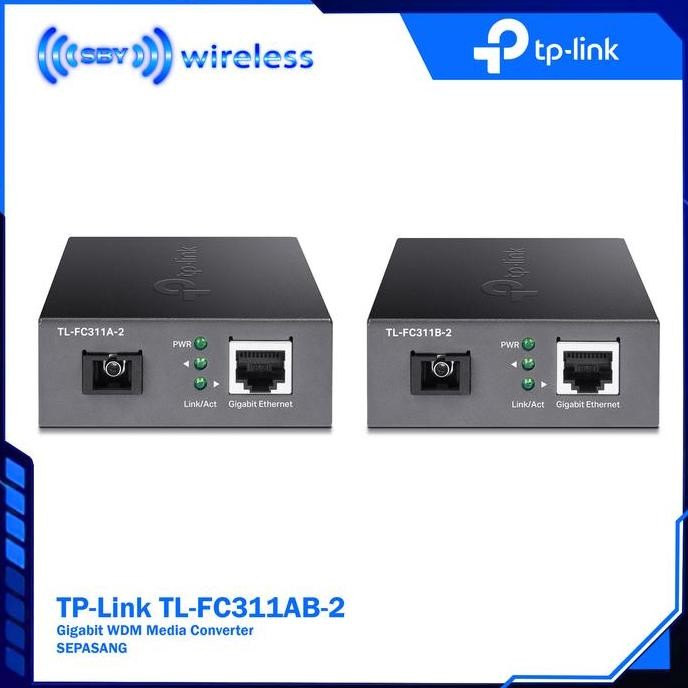 Tp-Link Tl-Fc311Ab-2 Media Converter Fo To Lan Gigabit Ab - Sepasang New Stok