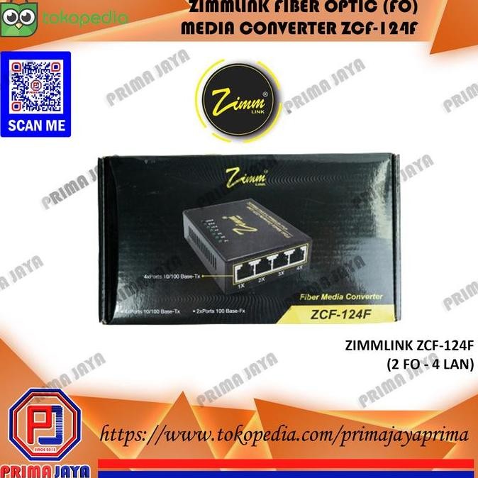 Zimmlink Htb Media Converter Zcf-124F Fiber Optik 2Fo To 4Lan New Stok