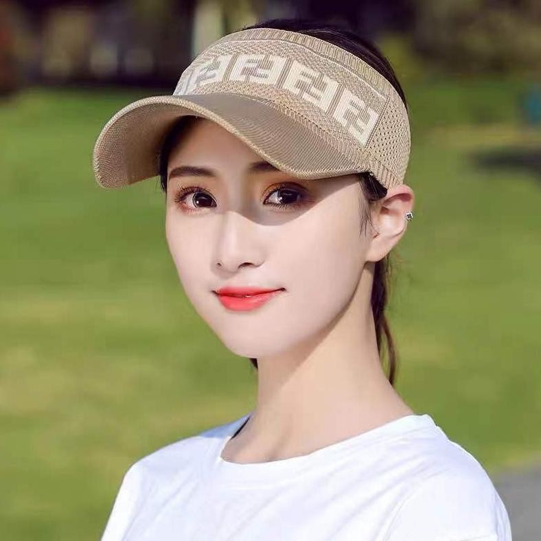 Ready Finn - Topi Baseball Wanita Aksen Glitter Topi Rajut Bolong Atas Topi Senam Hijab