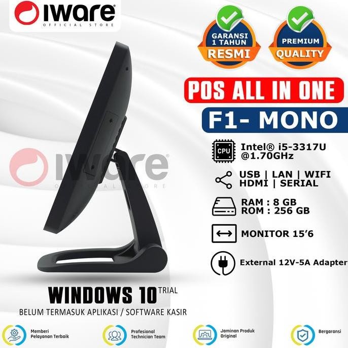 Pos All In One Mesin Kasir Iware F1 Mono Core I5 Touchscreen System Pc New Stok