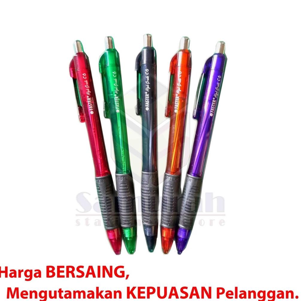 

Ballpoint FASTER C6 Extra Fine Point 0.7 mm / Pulpen Cetek C 6 isi 12 Pcs / Pen Pencet Warna Hitam - Biru