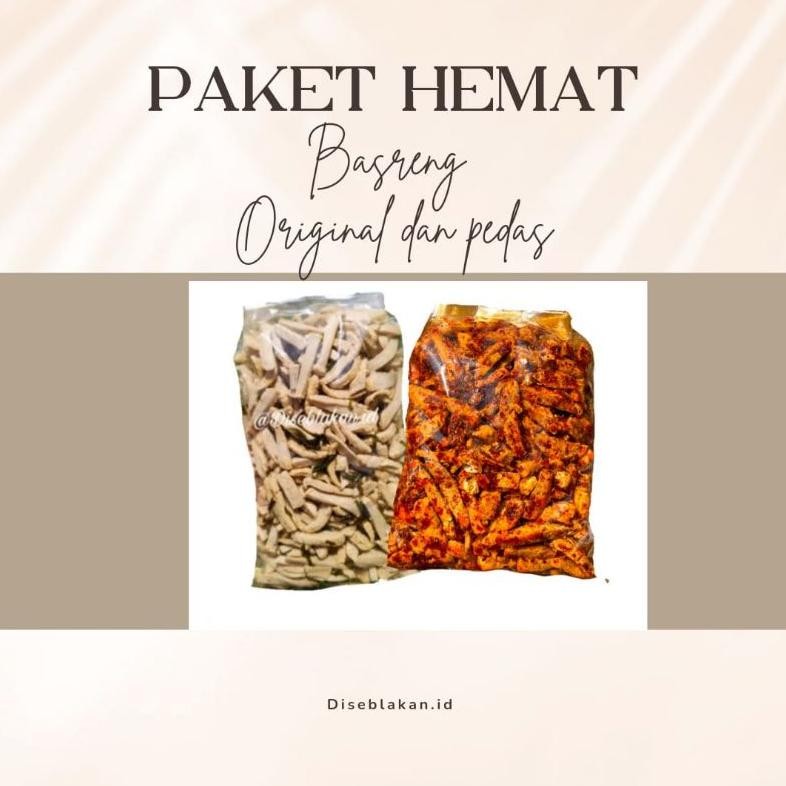 

PAKET HEMAT!! Basreng original + Basreng pedas daun jeruk isi/kemasan 500gram