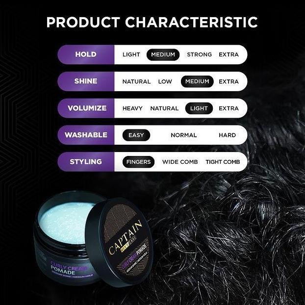 Pomade Captain menscare Curly Cream mempertahankan rambut ikal MURAH