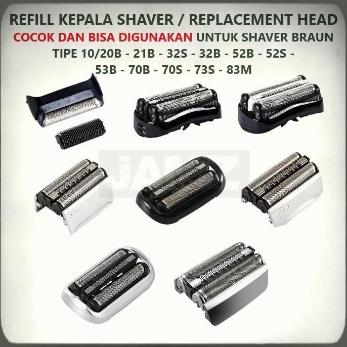 Refill Kepala Shaver Suitable dan Cocok Untuk Shaver Braun Head Replacement Blade Series 10B 20B 52B