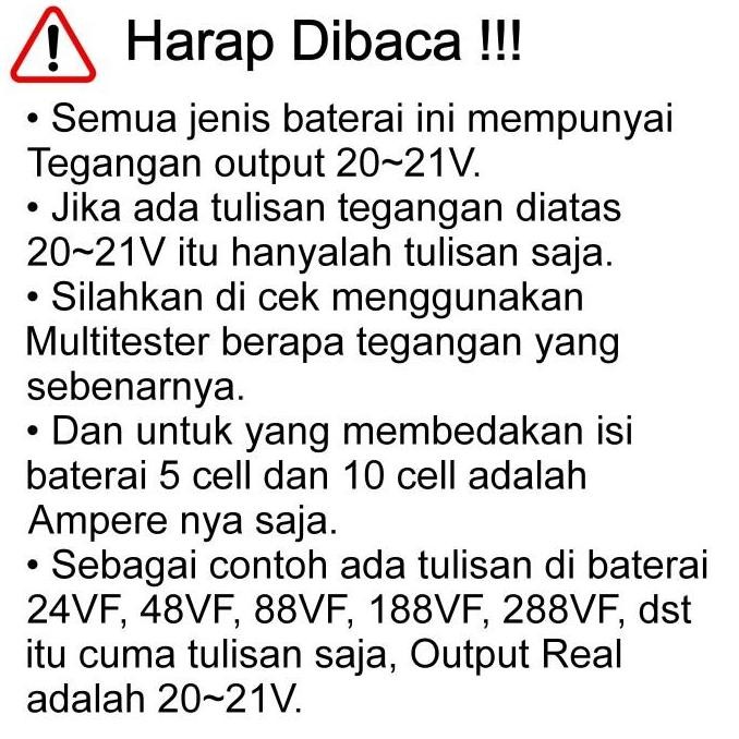Baterai Lithium Cordless 21V / 24Vf / 48Vf | Baterei Semprotan Air Portable | Baterai Makita | Bater