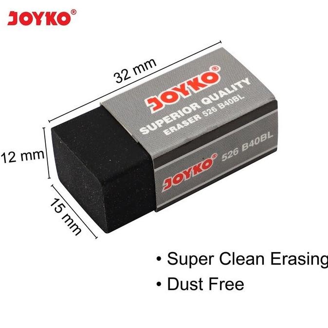 

Penghapus Pensil Joyko B 40 Kecil isi 40 Pcs / Eraser B40 BL Hitam / Stip Pencil B40 P Putih Hitam ( 1 Pak )