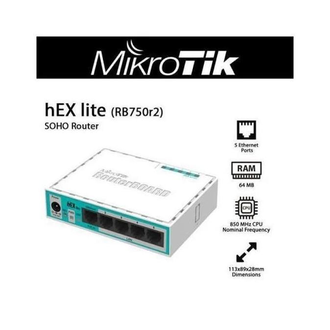 Mikrotik Router Board Indoor Rb750R2 / Hex Lite / Rb 750 R2 Hex Lite New Stok