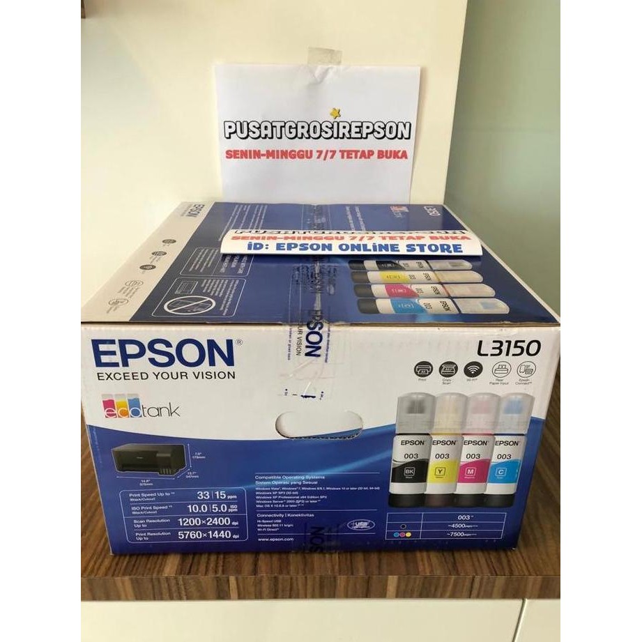 Epson L3150 Printer Ecotank Wifi Multifungsi - Print/Scan/Copy New Stok