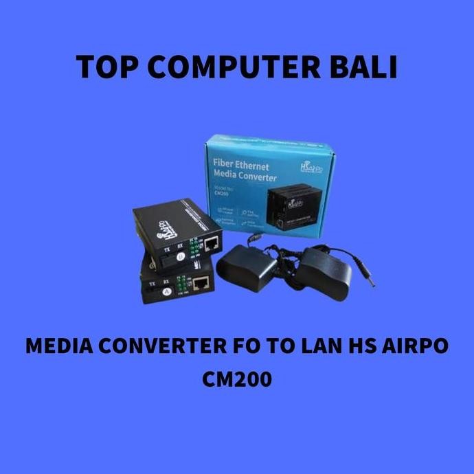 Hsairpo Cm200 Media Converter Fo To Lan 10/100Mbps Hs Airpo Cm200 New Stok
