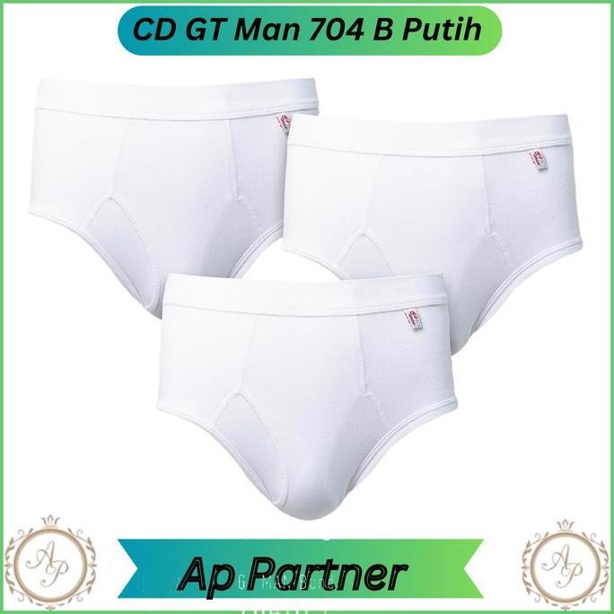 Ready 3 Pcs Celana Dalam Pria Gt Man 704B Warna Putih / Celana Dalam Pria Gt Man 704 B Katun Premium