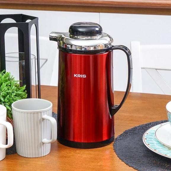 Azko Kris Teko Vacuum Flask Dengan Glass R Wadah Air Minum Panas Termos Drinare Perlengkapan Minum 1