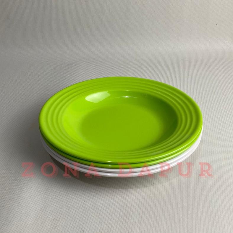 6pcs 1lusin Piring Melamin Ulir SINGASINGI 23 cm Piring Makan Melamine Peralatan Makan Serbaguna