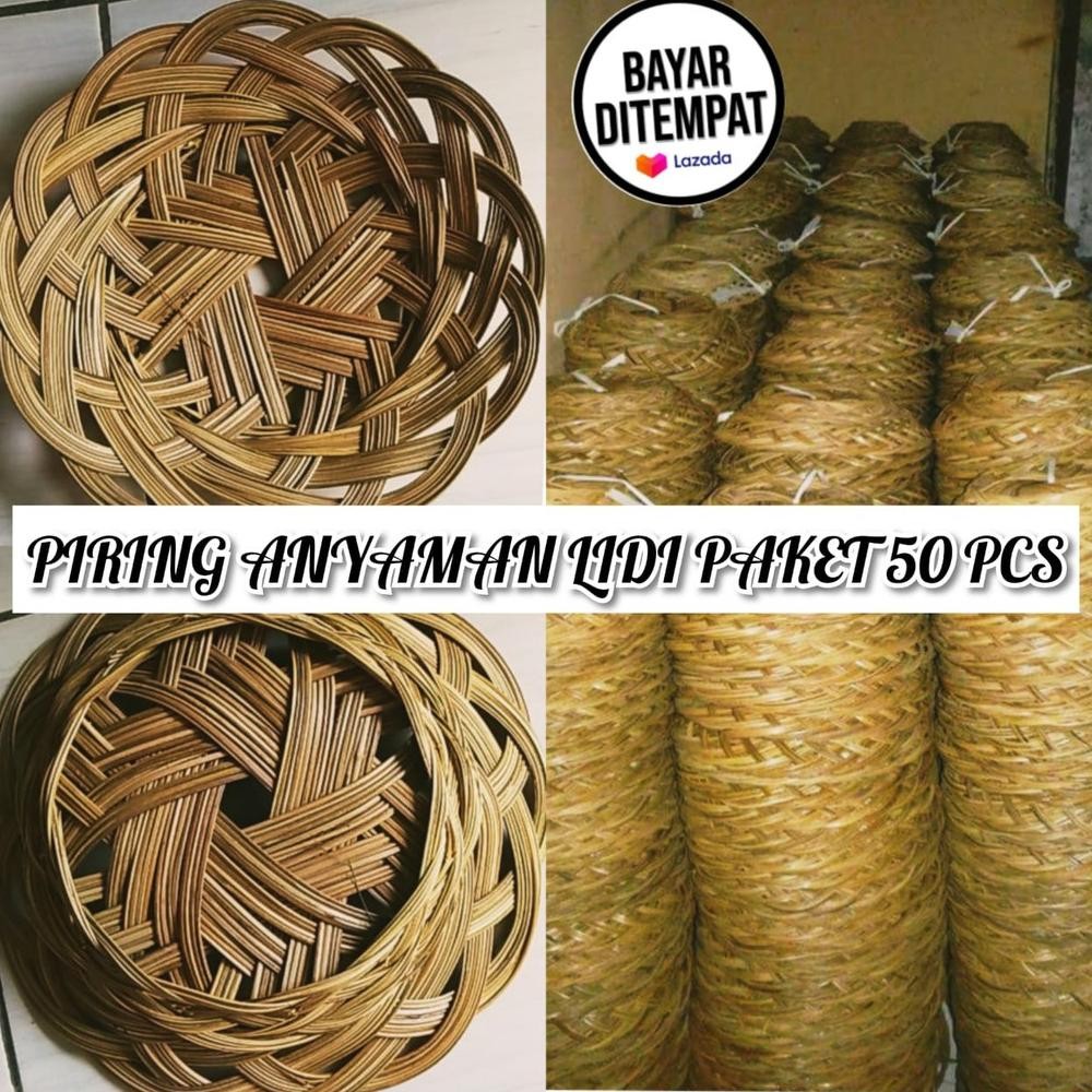 Grosir Piring Lidi Paket50PcsPiring Anyaman LidiPiring MakanPiring HajatanMURAHVIRAL