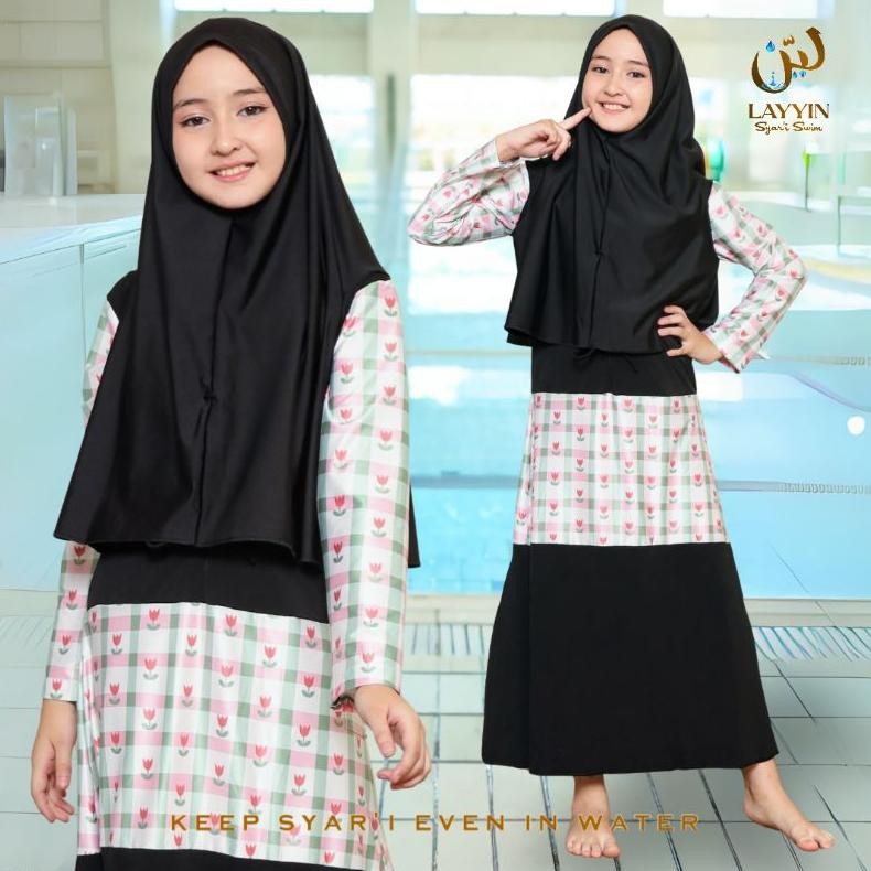 Baju Renang Muslimah Anak Syar'i Perempuan SD 10 11 12 tahun Remaja tanggung AST