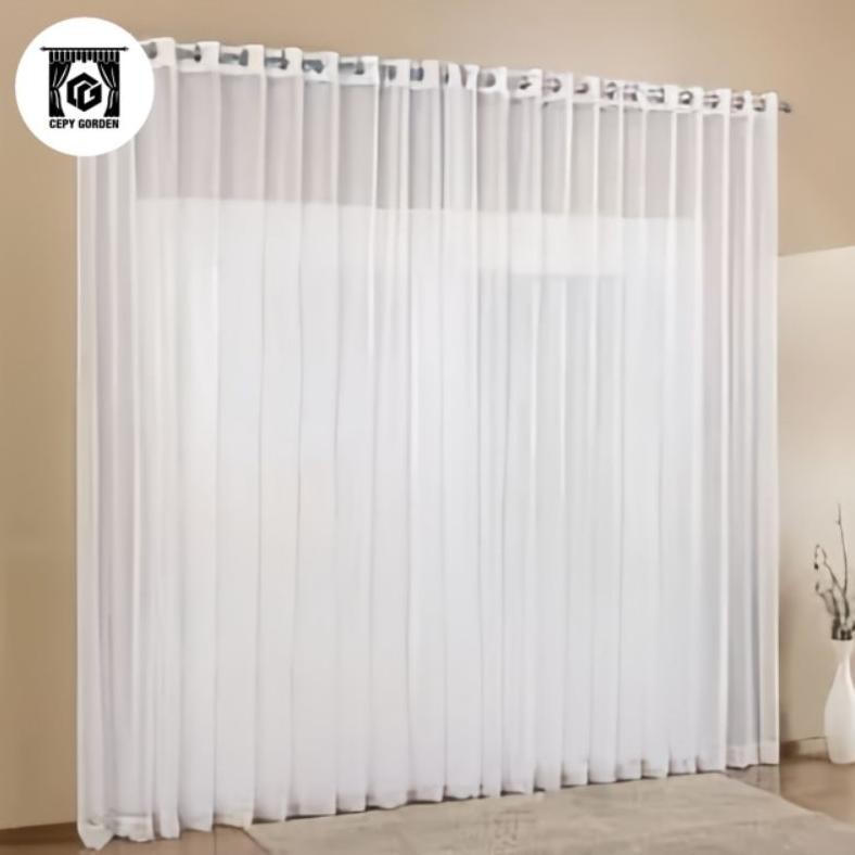 Gorden Sifon Voil/Gorden Vitrase Dalaman Polos Vitrase Model Smokring/Gorden Dalaman Minimalis