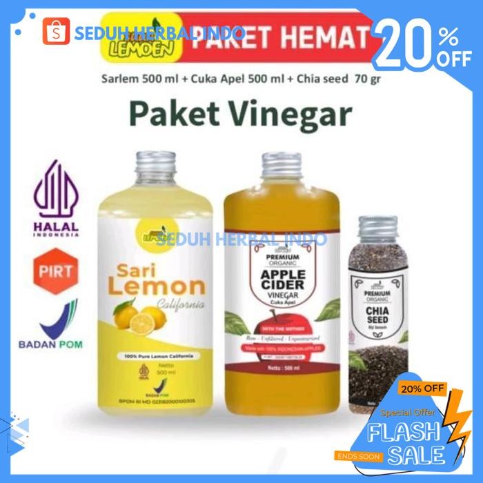 

PAKET DIET SEHAT CUKA APEL 500ML SARI LEMON MURNI 500ML DAN CHIA SEEDS 70GR GRATIS ONGKIR