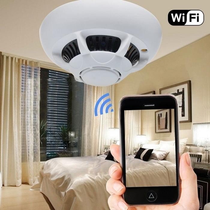 Wireless Hidden Security Wifi Camera Smoke Detector Dummy - Promo Original Dan Terpercaya
