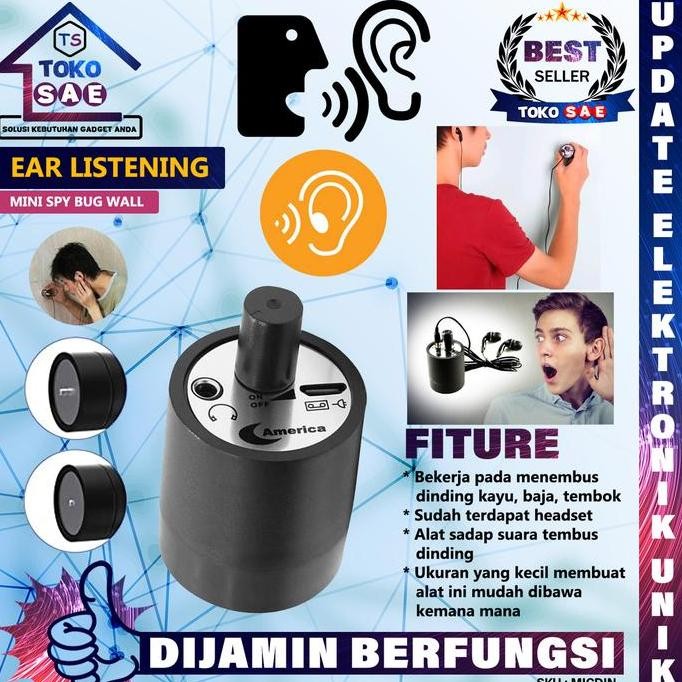 Mini Spy Bug Wall Home Alat Sadap Penyadap Suara Tembus Dinding Tembok