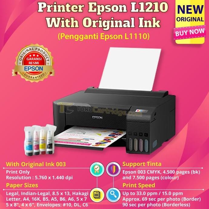 Printer Epson L1210 Pengganti Dari L1110 New Baru Resmi New Stok