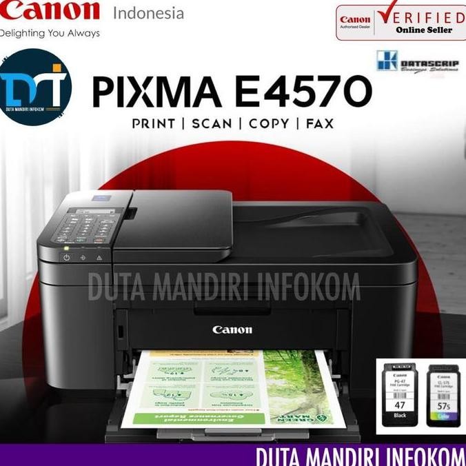 Canon Pixma E4570 - All-In-One Wifi Fax Adf Duplex Inkjet Printer New Stok