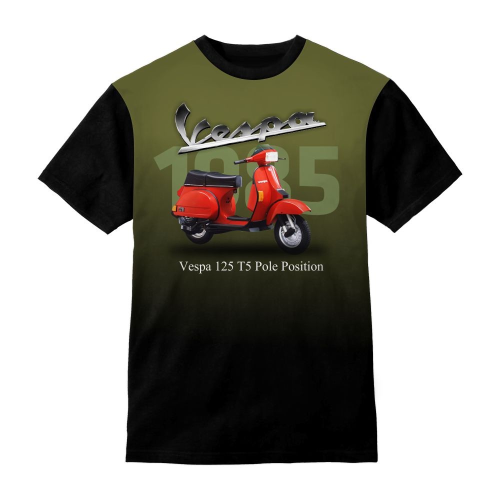 Kaos Anak 3D Vespa 125  T5  Pole  Position - Kaos Anak 3D Baju Anak Unisex - Kazzamy Store