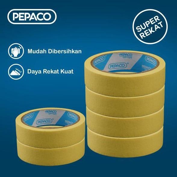 

HOT PROMO PEPACO MASKING TAPE, LAKBAN KERTAS, 24 MM X 20 YARD, 1 SLOP, 6 ROLL