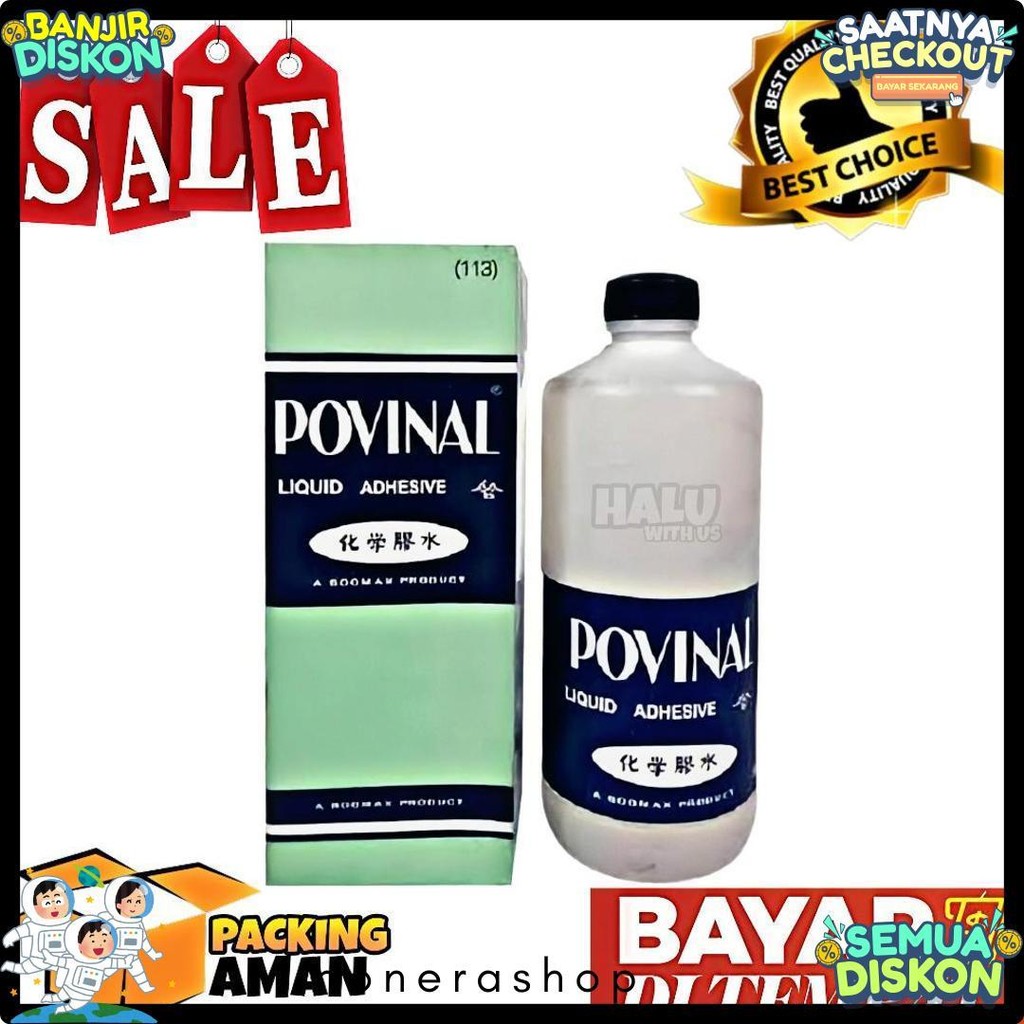 

(Bisa Cod) Promo 1 Pcs Lem Povinal 113 500 Ml / Bahan Baku Slime / Lem Cair / Lem Kertas Diskon Setengah Harga