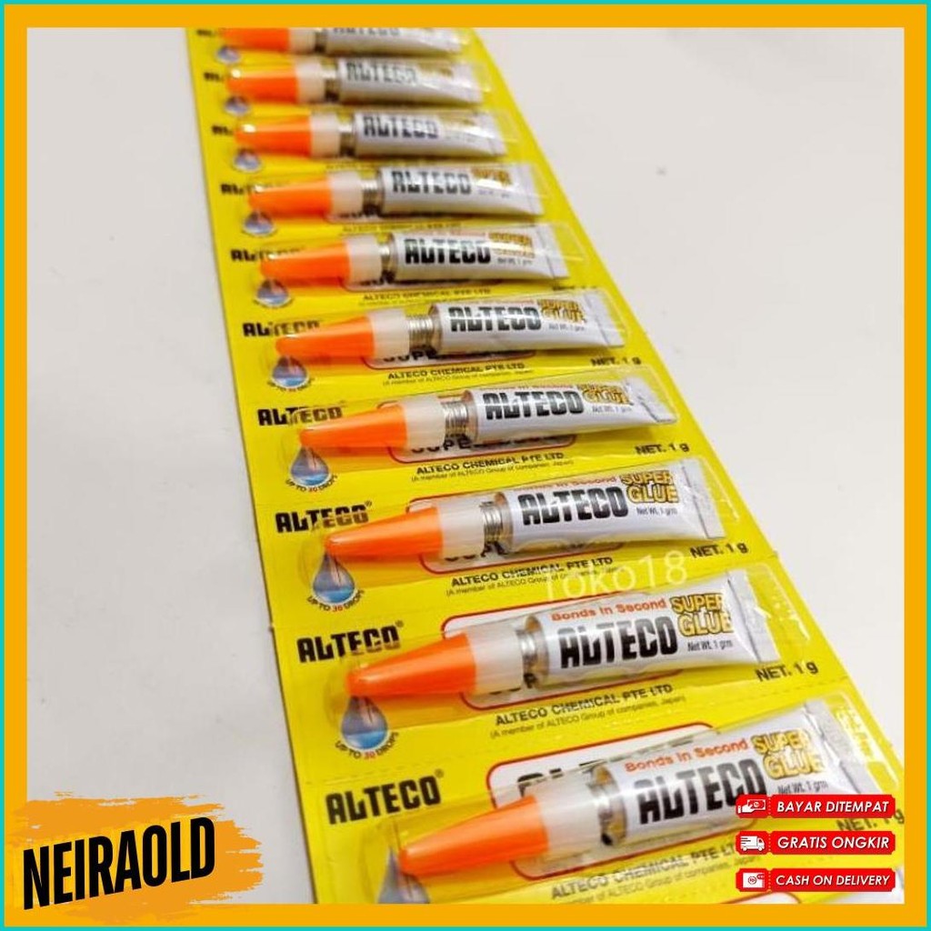 

1 Lembar Lem Alteco Japan Isi 12 Pcs(Netto 1G) Diskon Setengah Harga