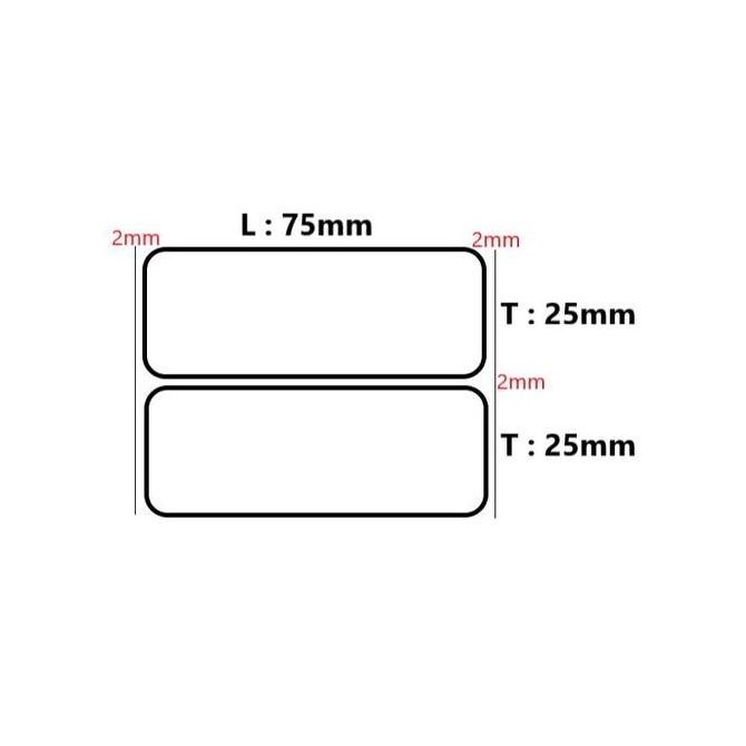 

Silver Pett 75X25Mm 1Line 500Pcs Gap 2Mm Core 1 Inchi / Label Bar (1 Pack 24 Roll) New Stok