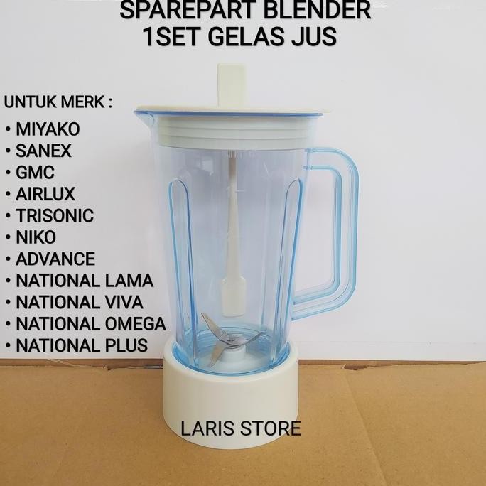 Tersedia Gelas Tabung Jus + Pisau 1Set Blender Miyako National Advance Trisonic