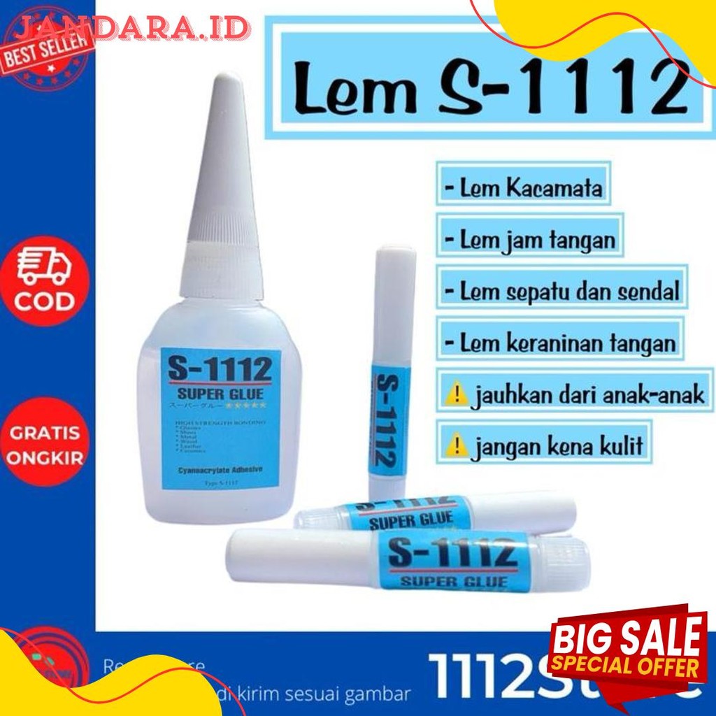 

1112Store -Lem Cair S1112 - Lem Super Kuat Cocok Untuk Kaca Mata,Kerajinan Tangan Dan Hiasan Kuku Terlaris! Produk Ini Banyak Dicari