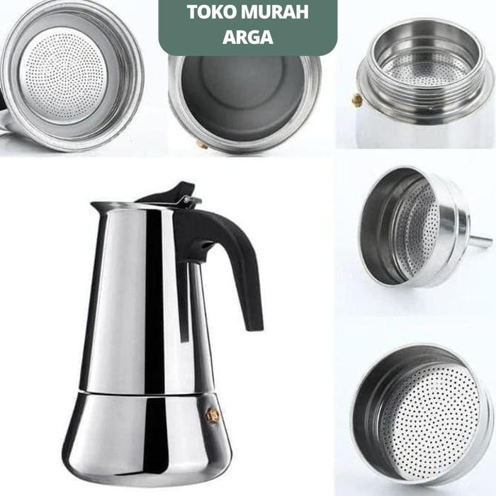 POT ESPRESSO MAKER STOVETOP STAINLESS STEEL CUP ESPRESSO COFFEE MACHINE POT ESPRESSO MAKER COFFEE MA