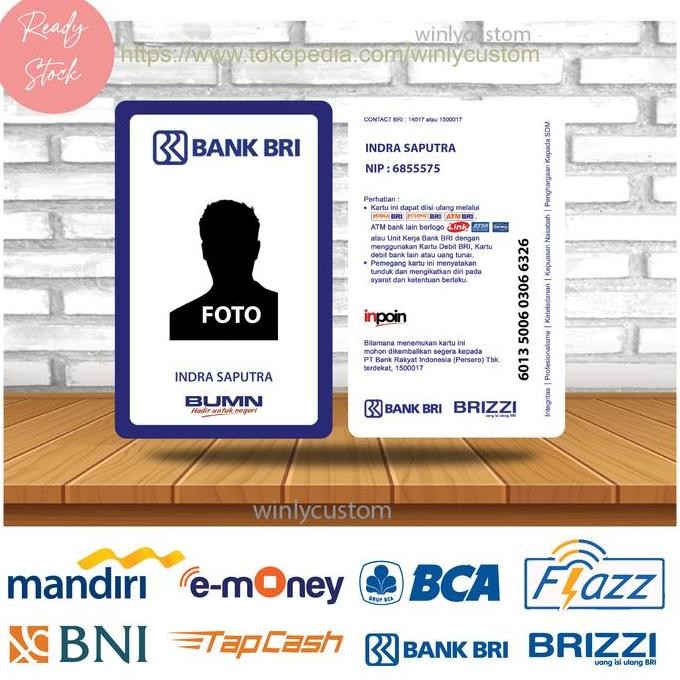 

READY E-Money Emoney Etoll BRI ID CARD Tanda Pengenal Kartu Nama - 2 SISI NEW