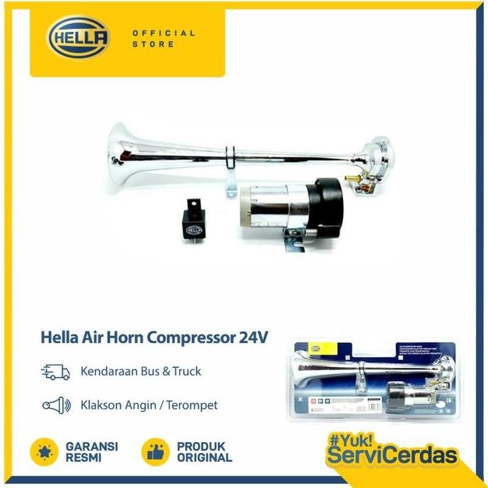 Klakson Air Horn Hella Compressor 24V - Klakson Mobil