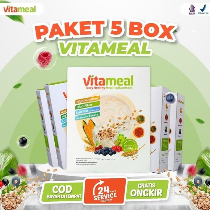 

[Paket 5 Box] Vitameal Sereal Oat Pengganti Sarapan Makanan Enak F Terlaris