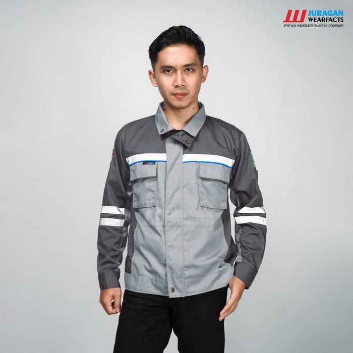 [Cod] Wearpack Safety Baju Seragam Kerja Lapangan Proyek Tambang K3 Panjang Pria Wanita Semijaket Wa