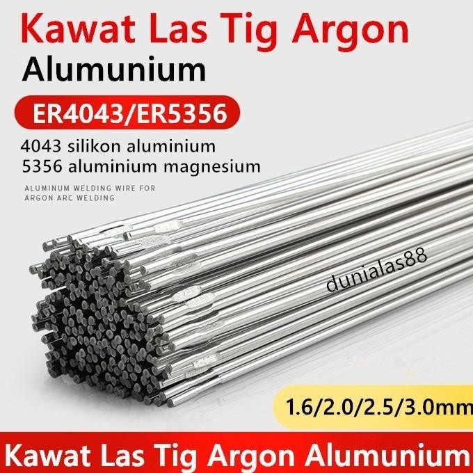 Kawat Las Tig Alumunium ER4043 ER5356 ER 4043 5356 1.6mm 2.5mm 3.0mm