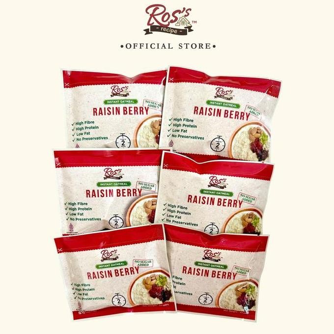 

Ros Recipe Instant Oatmeal Raisin Berry 40Gr X 6 Pcs (Tanpa Gula) (Paket) Best Seller
