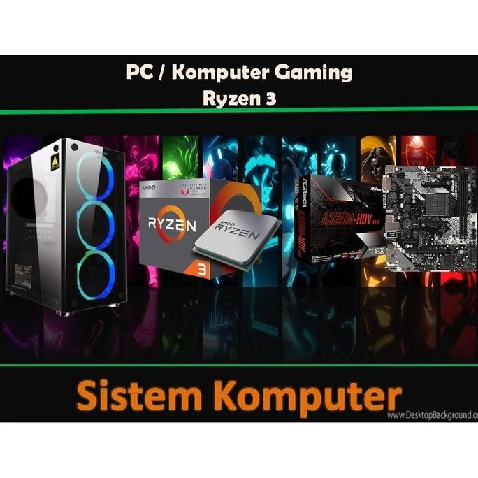 PAKET PC RAKITAN GAMING 4 / AMD RYZEN 3 / RAM 8GB / HDD 500GB/ VGA 2GB