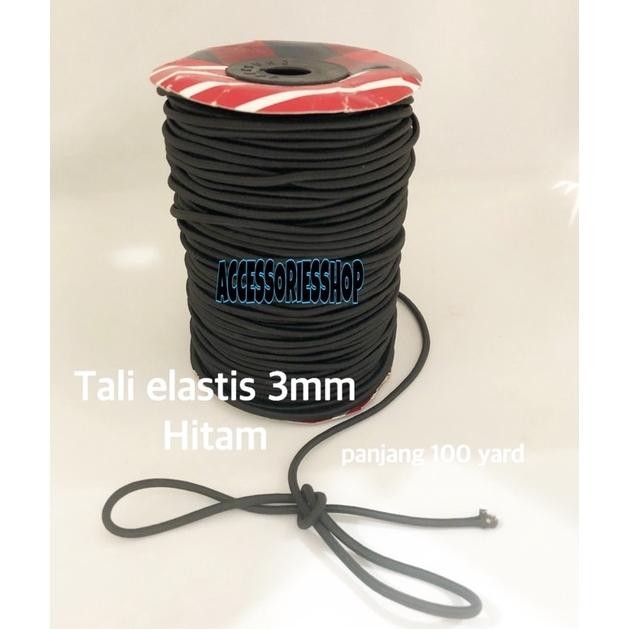

TALI KARET ELASTIS 3MM HITAM 1 ROLL TALI SERBAGUNA FLEKSIBEL TERMURAH